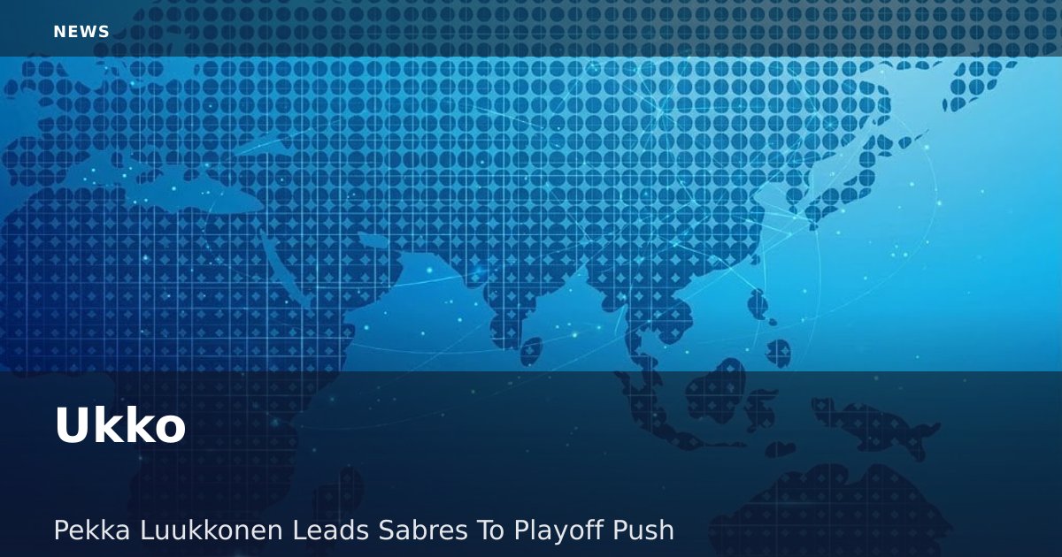 Ukko-Pekka Luukkonen Leads Sabres To Playoff Push