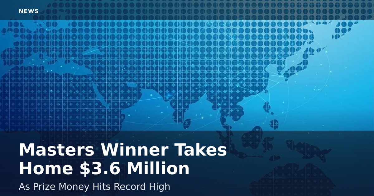 Masters Winner Takes Home $3.6 Million As Prize Money Hits Record High